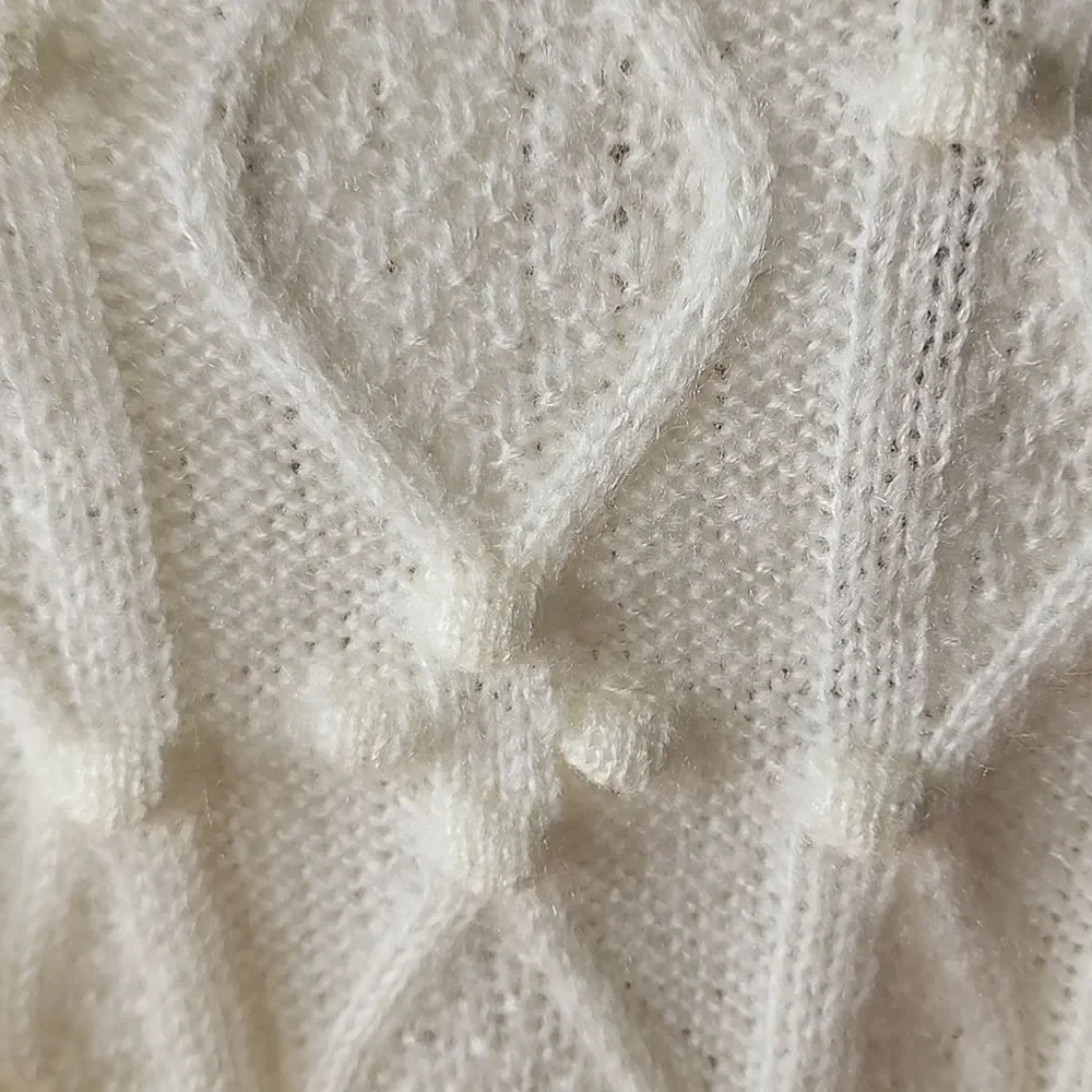 Gretchen Scott Airy Knit Popcorn Knot Stitch Cable Knit Cowl Neck Collar